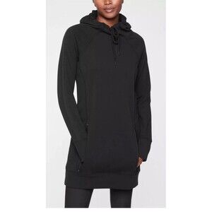 Athleta Victory Oversized Sweatshirt Dress, BLACK SIZE XS  Extra Small